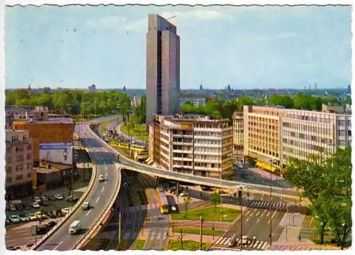 AK, Düsseldorf, Hochstr. und Thyssen-Haus, 1965