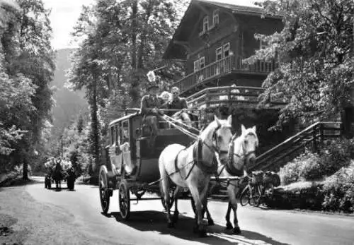 AK, Postkutsche im Schwarzatal, HOG Schweizerhaus, 1980