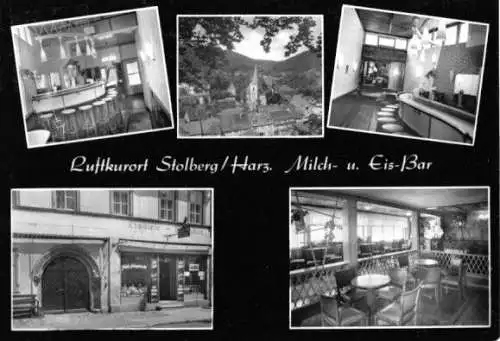 AK, Stolberg Harz, Milch- und Eis-Bar, vier Abb., 1973