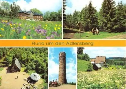 Ansichtskarte, Vesser Kr. Ilmenau, Rund um den Adlerberg, fünf Abb., 1990