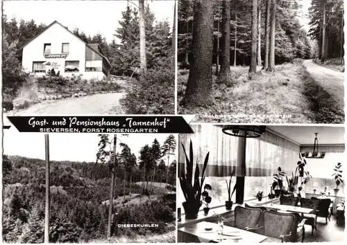 AK, Siversen Rosengarten, Gast- und Pensionshaus "Tannenhof", vier Abb., um 1960