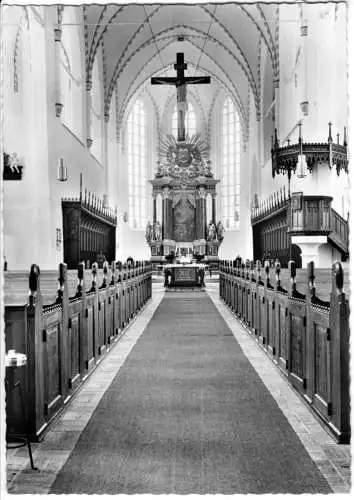 AK, Bordesholm Holstein, Ev-Luth. Kloster-Kirche, Innenansicht, um 1972