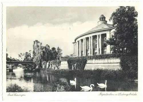 AK, Bad Kissingen, Regentenbau und Ludwigsbrücke, um 1948