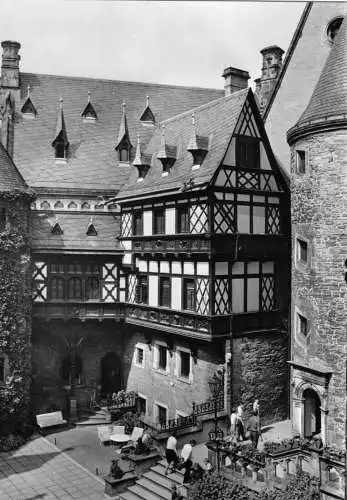 AK, Wernigerode Harz, Feudalmuseum Schloß Wernigerode, Schloßhof, 1978