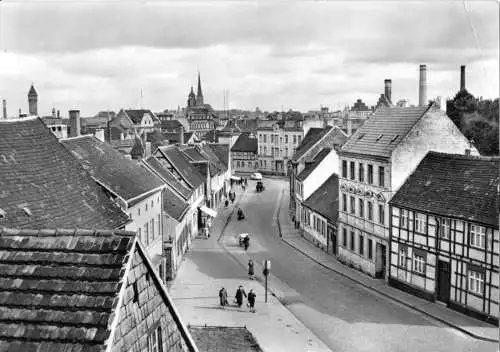 AK, Burg Bez. Magdeburg, Blick in die Magdeburger Str., 1967