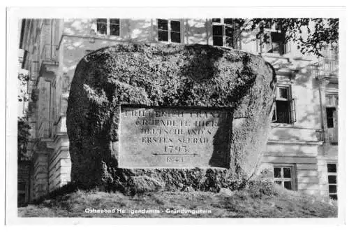 AK, Ostseebad Heiligendamm, Gründungsstein, 1956