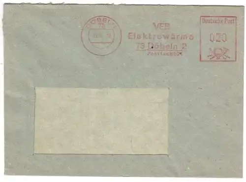 AFS, VEB Elektrowärme Döbeln, 73 Döbeln 2, Postfach 504, o Döbeln, 73, 09.9.82