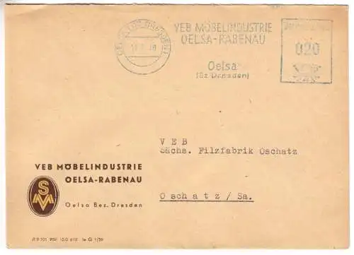 AFS, VEB Möbelindustrie Oelsa-Rabenau, o Oelsa (Bz. Dresden), 11.7.60