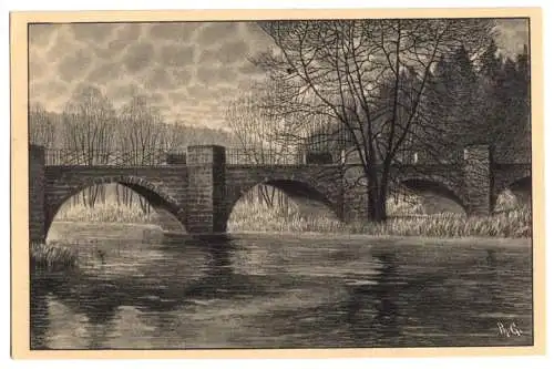 AK, Schlitz, Hallenbrücke im Spätherbst, um 1930