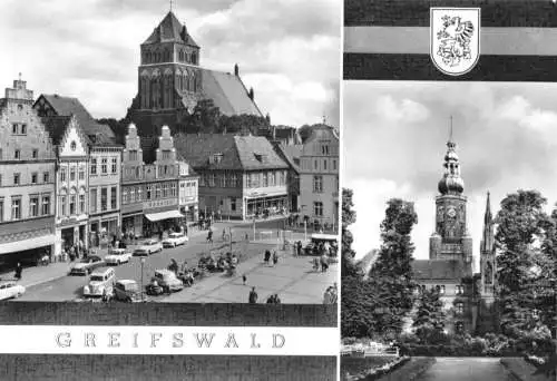 AK, Greifswald, zwei Abb., gestaltet, 1966