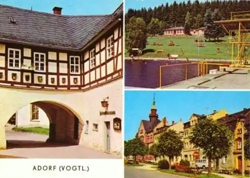 AK, Adorf Vogtl., 3 Abb., u.a. Waldbad, 1979