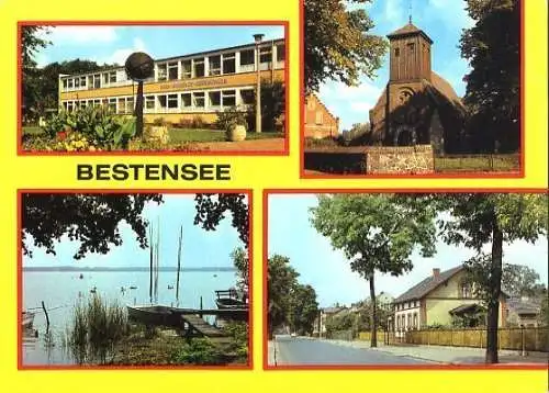 AK, Bestensee, 4 Abb., u.a. Oberschule, 1980