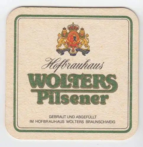 Bierdeckel, Hofbrauhaus Wolters, Braunschweig.um 1990