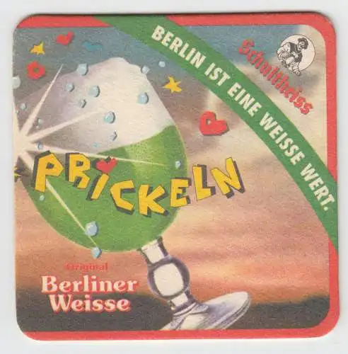 Bierdeckel, Brauerei Schultheiss, Berlin, Schultheiss Berliner Weisse, um 2010