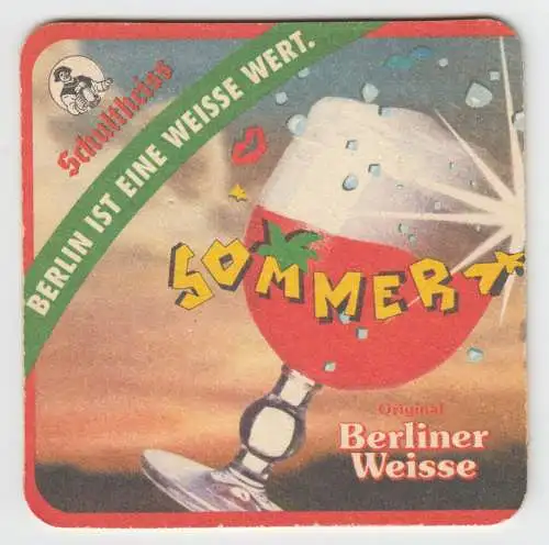 Bierdeckel, Brauerei Schultheiss, Berlin, Schultheiss Berliner Weisse, um 2010