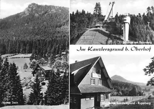 Ansichtskarte, Oberhof Thür. Wald, Kanzlersgrund, drei Abb., 1965