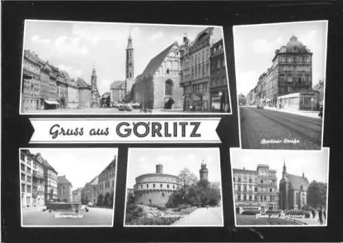 AK, Görlitz, fünf Abb., gestaltet, 1965