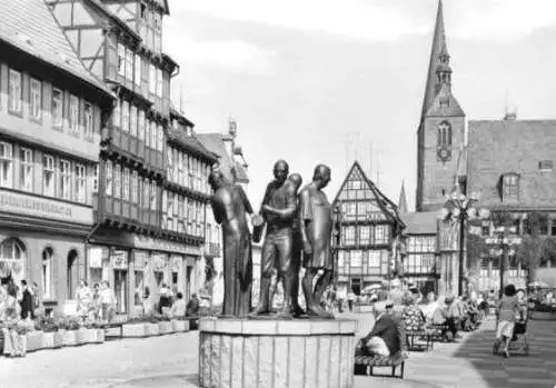 Ansichtskarte, Quedlinburg, Marktplatz, Münzberger Musikanten 1983