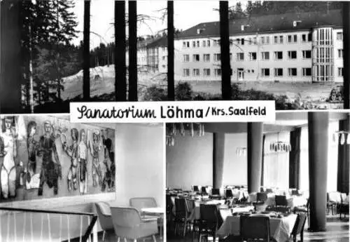 Ansichtskarte, Löhma Kr. Saalfeld, Sanatorium, drei Abb., 1976