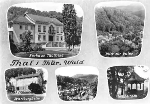 Ansichtskarte, Thal Thür. Wald, fünf Abb., 1965