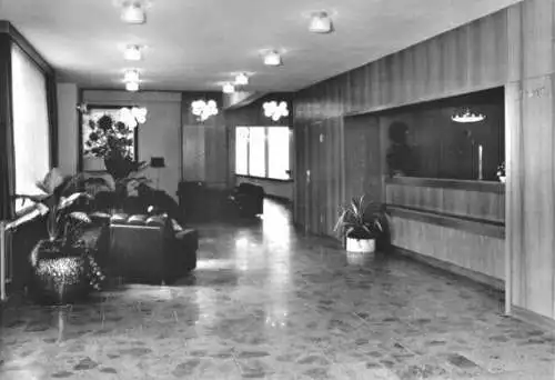 Ansichtskarte, Arendsee Altmark, FDGB-Heim "Waldheim", Foyer, 1983