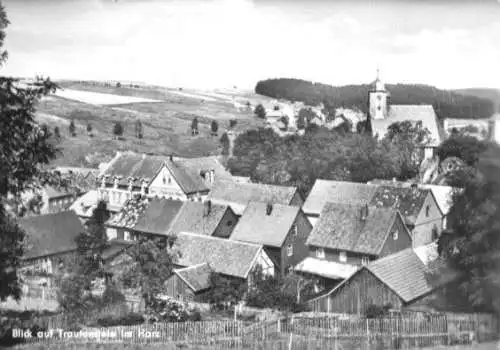 AK, Trautenstein Harz, Teilansicht mit Kirche, 1970