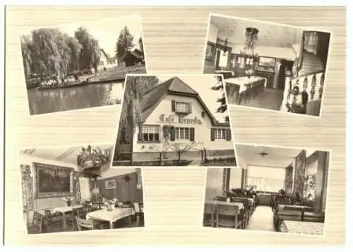 Ansichtskarte, Lehde Spreewald, "Café Venedig", 5 Abb., 1966