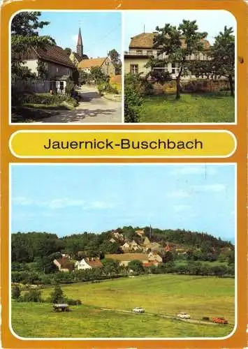 Ansichtskarte, Jauernick-Buschbach Kr. Görlitz, drei Abb., 1986