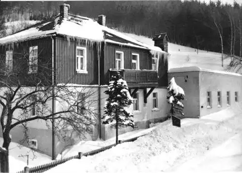 Ansichtskarte, Geising Osterzgeb., Jugendherberge "Grete Walter", Winteransicht, 1970