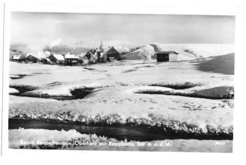 Ansichtskarte, Benneckenstein Harz, winterl. Gesamtansicht, 1959