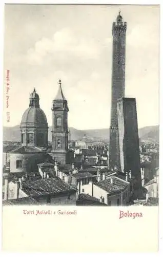 Ansichtskarte, Bologna, Italien, Teilansicht, um 1900