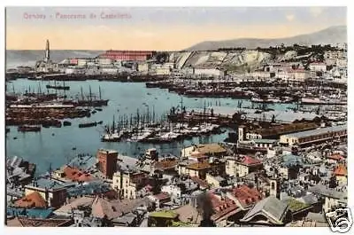 Ansichtskarte, Genua, Genova, Panorama da Castelletto, ca. 1925