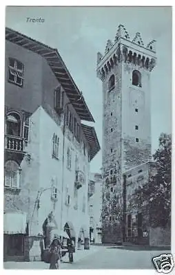 Ansichtskarte, Trient, Trento, Straßenpartie, um 1910