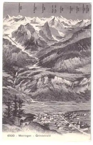 AK, Meiringen Grindelwald, Lichtdruck, Gesamtansicht, 1913