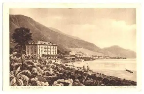 Ansichtskarte, Locarno, Hotel Regina, um 1930