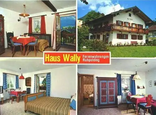 AK, Ruhpolding Obb., "Haus Wally", 4 Abb., ca. 1980