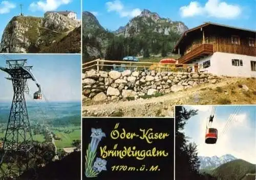 Ansichtskarte, Bergen, Öder-Kaser Bründlingalm, Gastst., Seilbahn