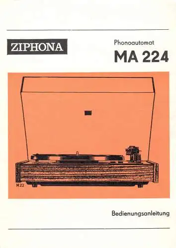 Bedienungsanleitung, Phonoautomat Ziphona MA 224, 1985