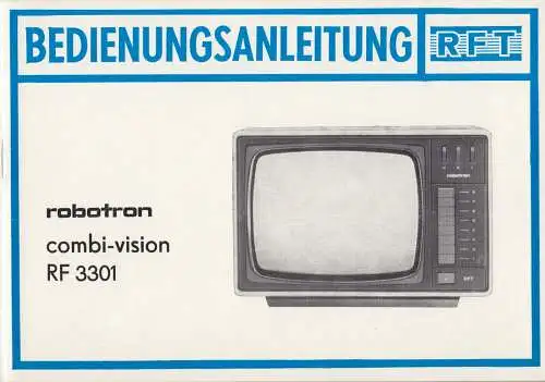 Bedienungsanleitung, Fernsehgerät robotron combi-vision RF 3301, Beilagen, 1982