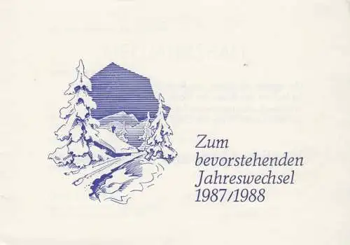 Potsdam: Einladung zum Neujahrsball für ältere Bürger am 1. Januar 1988