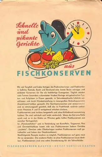 Werbezettel mit Fisch-Rezepten, VVB Hochseefischerei Rostock, um 1966