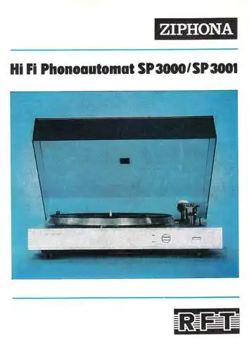 Bedienungsanleitung, Hi Fi Phonoautomat Ziphona SP3000/SP3001, 1987