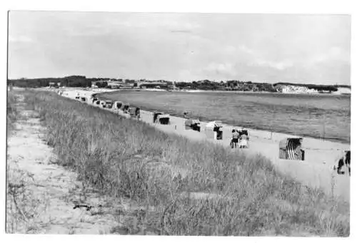 AK, Thießeow Rügen, Strandpartie, 1957