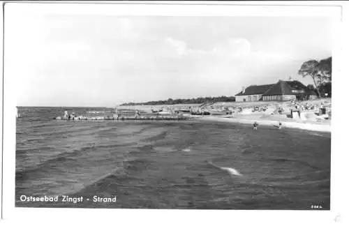 Ansichtskarte, Ostseebad Zingst, Partie am Strand, 1951