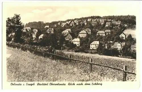 Ansichtskarte, Oelsnitz Erzgeb., OT Oberoelsnitz, Blick nach dem Eichberg, 1965