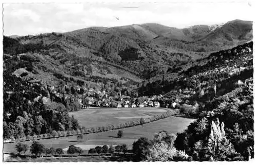 Ansichtskarte, Freiburg - Günterstal Schwarzw.Totale mit Schauinsland, 1965