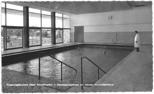 Ansichtskarte, Bad Krozingen, Bewegungsbad im neuen Kurmittelhaus, um 1963