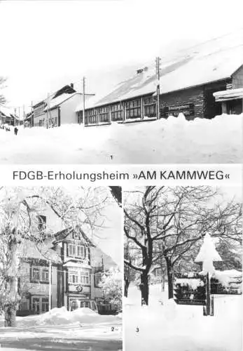 Ansichtskarte, Neustadt am Rennsteig, FDGB-Heim Am Kammweg, 3 Abb.