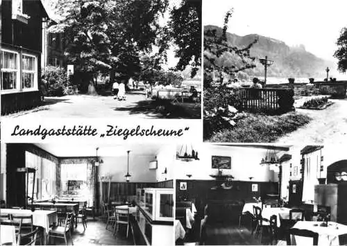 Ansichtskarte, Krippen Kr. Pirna, Landgastst. "Ziegelscheune" 1970