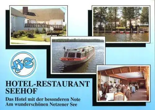 AK, Netzen, Hotel "Seehof", 4 Abb, u.a. Schiff "Emster"